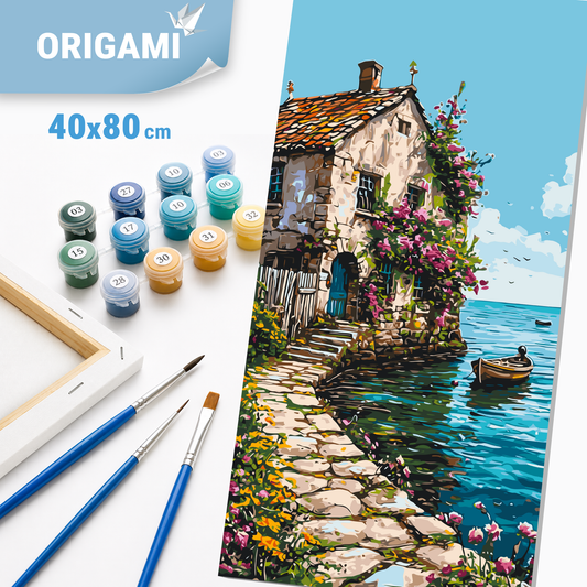 Malen nach Zahlen auf Keilrahmen 40×80 cm – Landschaft. Sommer in der Provence LW 5131
