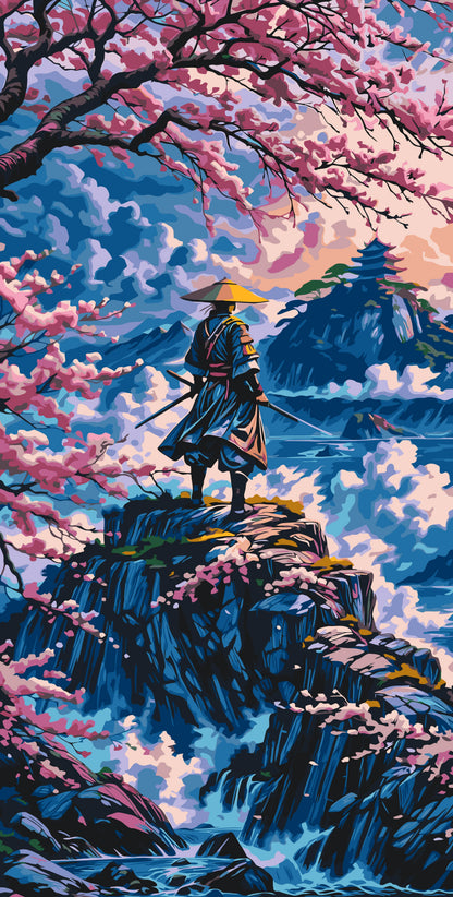 Malen nach Zahlen auf Keilrahmen 40×80 cm – Weg des Samurai – Landschaft – LW 5134