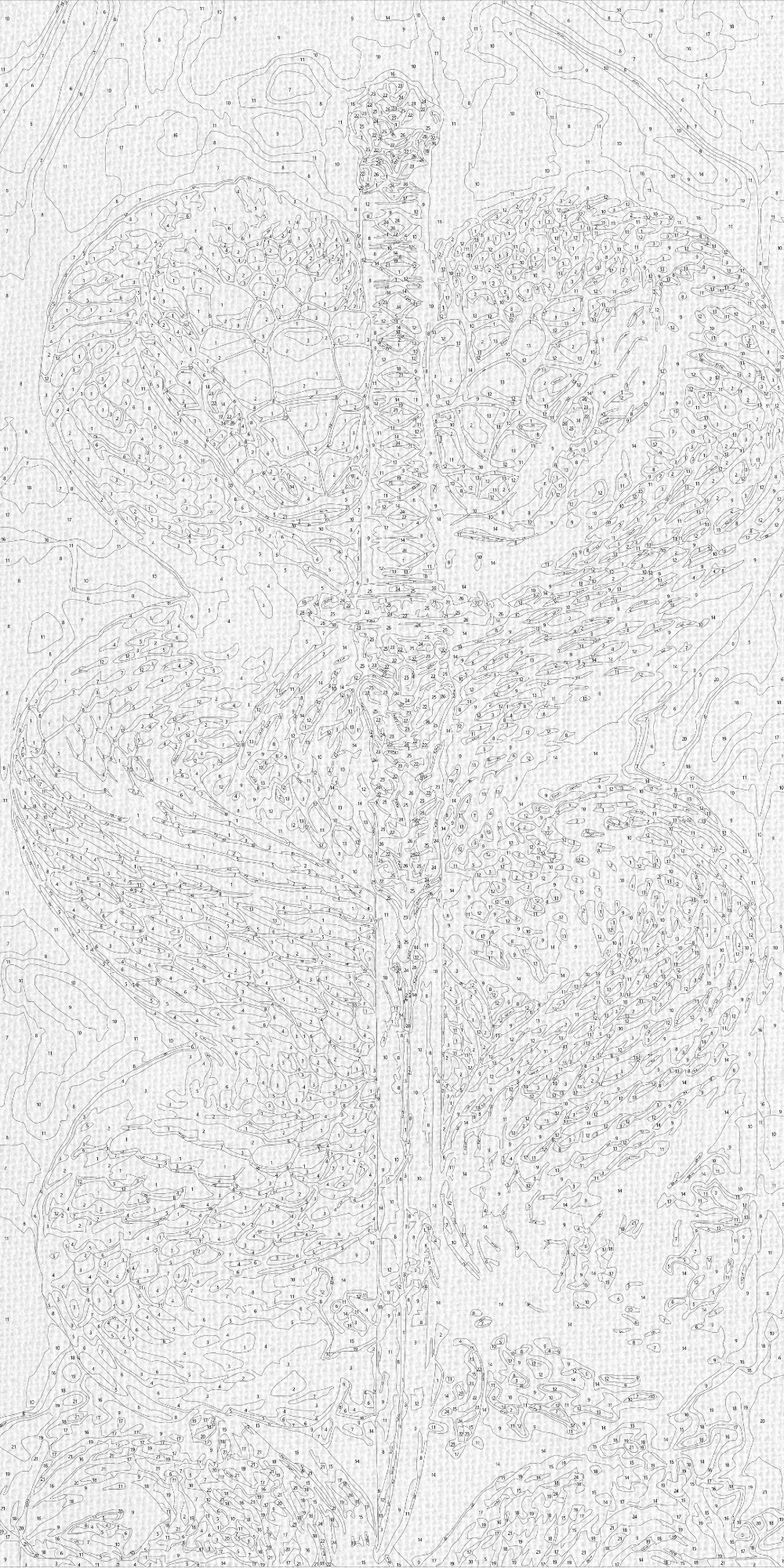 Malen nach Zahlen auf Keilrahmen 40×80 cm – Hüter des Schwertes (Schlangen) mit Metallicfarben – Tiere – LW 5136