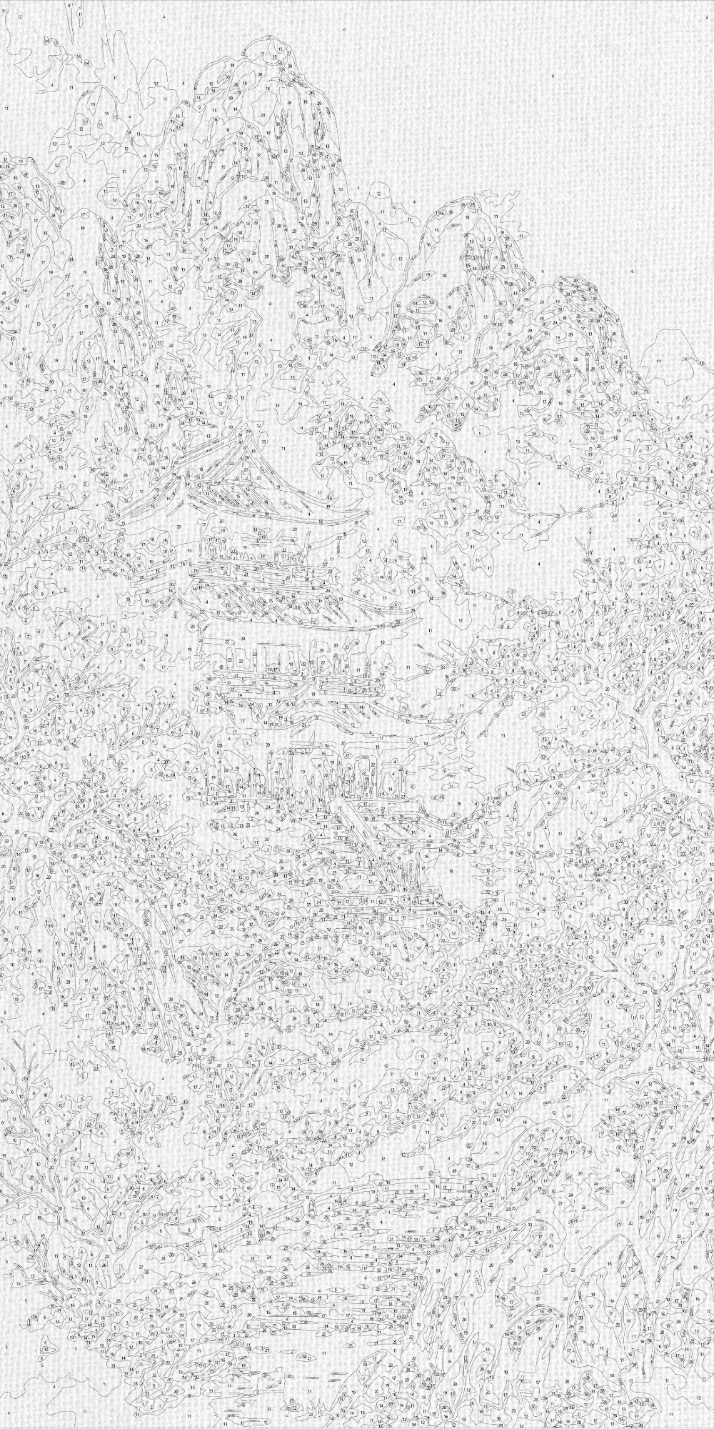 Malen nach Zahlen auf Keilrahmen 40×80 cm – Harmonie des Ostens – Landschaft – LW 5138