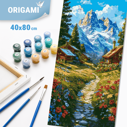 Malen nach Zahlen auf Keilrahmen 40×80 cm – Landschaft. Weg in die Berge LW 5162