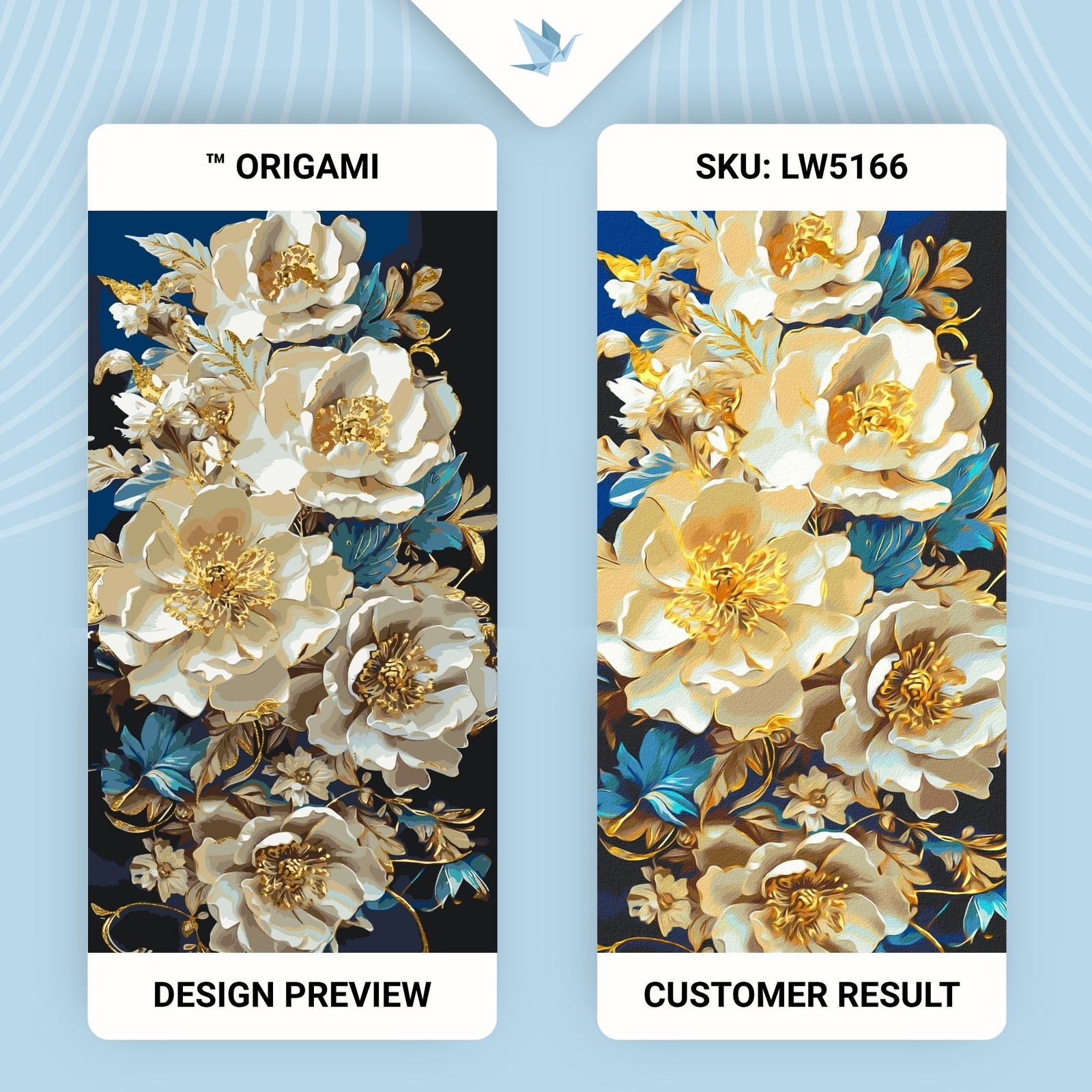 Malen nach Zahlen auf Keilrahmen 40×80 cm – Blumen. Pivónie mit Metallicfarben LW 5166