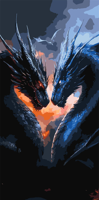 Malen nach Zahlen auf Keilrahmen 40×80 cm – Die Macht der Drachen. Fourth Wing – Filmhelden/Tiere – LW 5167