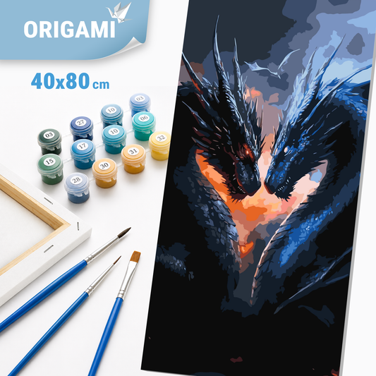 Paint by Numbers on a 40x80 cm frame - Power of Dragons. Fourth Wing - Movie Heroes/Animals - LW 5167