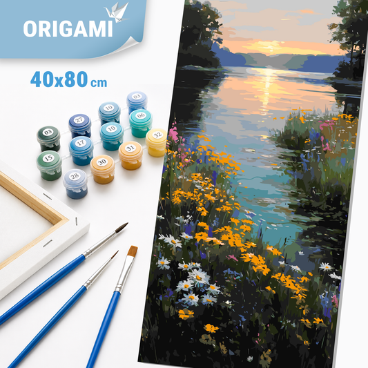 Malen nach Zahlen auf Keilrahmen 40×80 cm – Sommerfarben der Natur – Landschaft – LW 5171