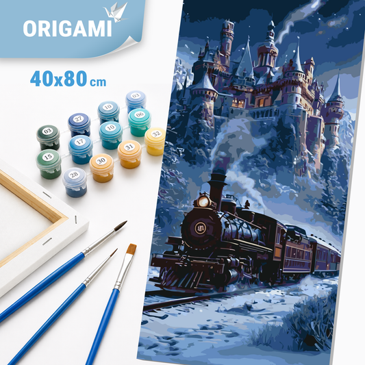 Paint by Numbers on a 40x80 cm frame - Winter Road to a Dream - Landscape - LW 5173