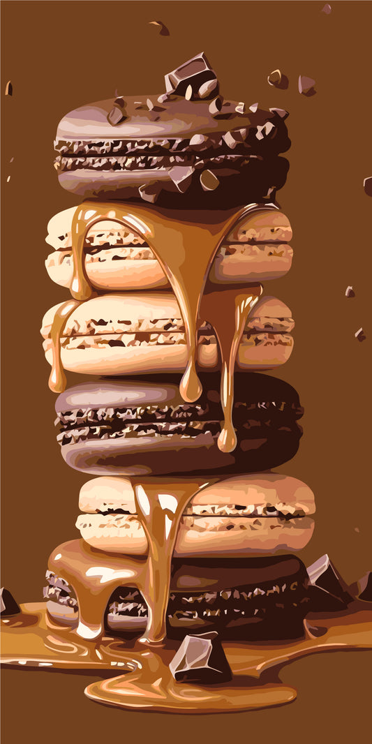 Malen nach Zahlen auf Keilrahmen 40×80 cm – Köstliche Macarons LW 5176