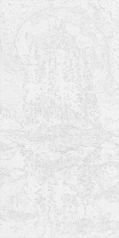 Malen nach Zahlen auf Keilrahmen 40×80 cm – Landschaft Insel unter dem Mond mit Metallicfarben LW 5184