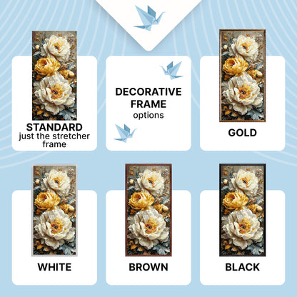 Malen nach Zahlen auf Keilrahmen 40×80 cm – Blumenimperium mit Metallicfarben – Blumen – LW 5192