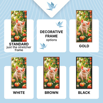 Malen nach Zahlen auf Keilrahmen 40×80 cm – Glückliches Schweinchen – Tiere – LW 5222