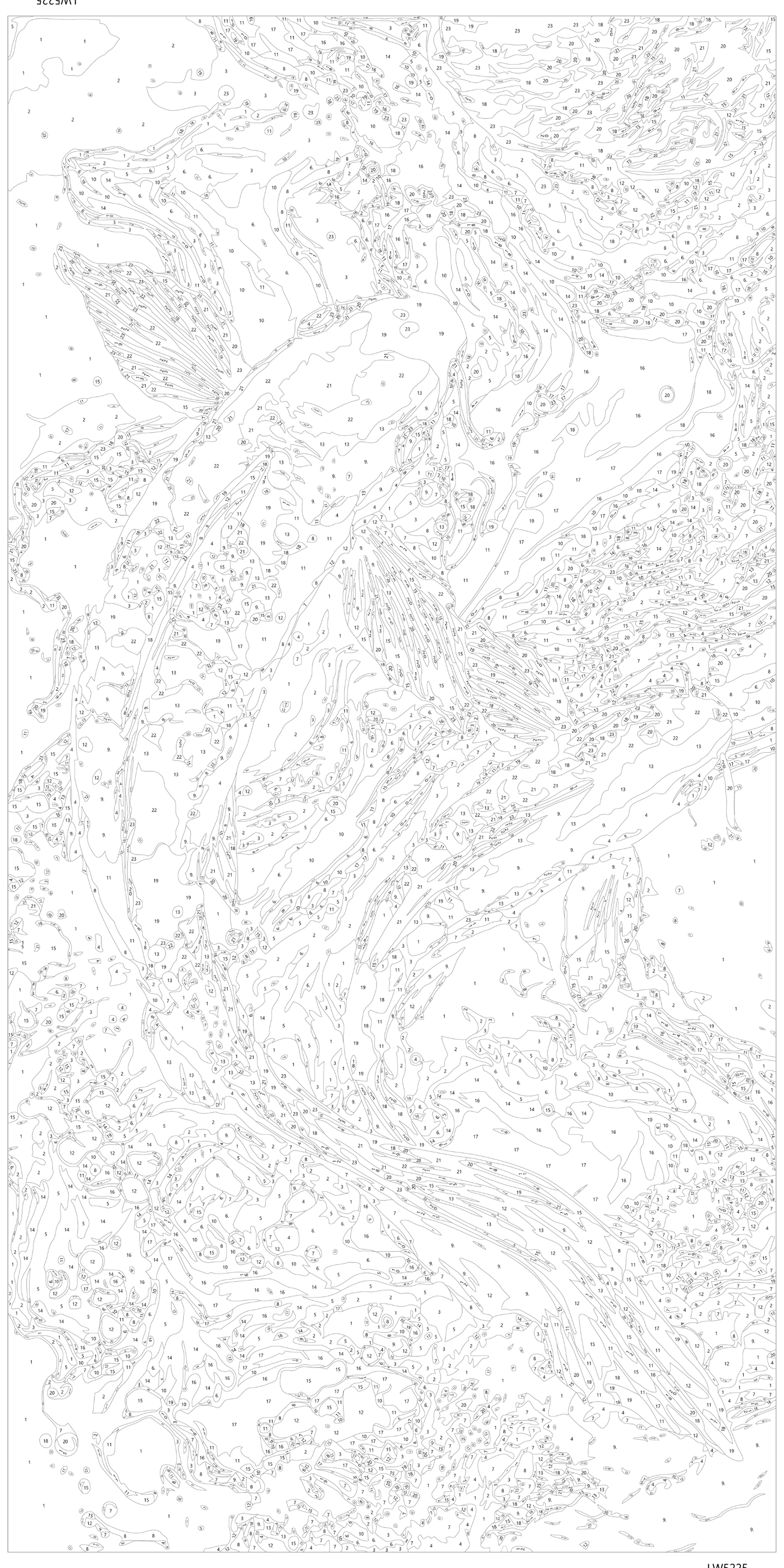 Malen nach Zahlen auf Keilrahmen 40×80 cm – Koi-Karpfen – Tiere mit Metallicfarben – LW 5225