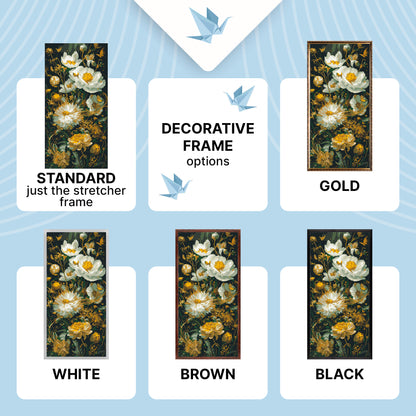 Malen nach Zahlen auf Keilrahmen 40×80 cm – Pfingstrosen mit Metallicfarben – Blumen – LW 5232