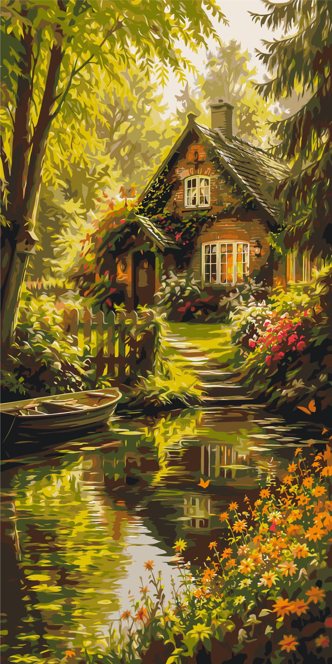 Malen nach Zahlen auf Keilrahmen 40×80 cm – Waldmärchen – Landschaft – LW 5242