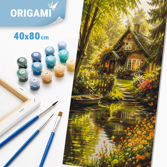 Malen nach Zahlen auf Keilrahmen 40×80 cm – Waldmärchen – Landschaft – LW 5242