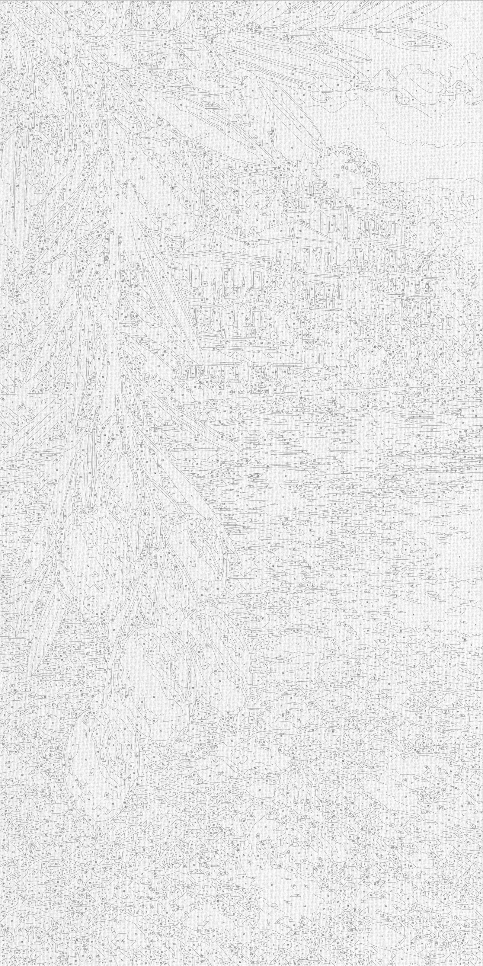 Malen nach Zahlen auf Keilrahmen 40×80 cm – Mediterraner Traum – Olivenparadies – Landschaft – LW 5247