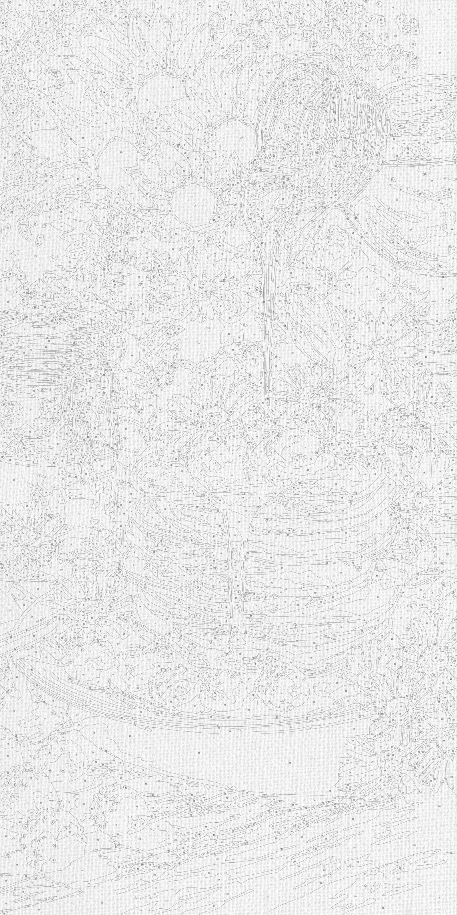 Malen nach Zahlen auf Keilrahmen 40×80 cm – Himbeer-Sommermorgen – Stillleben – LW 5248