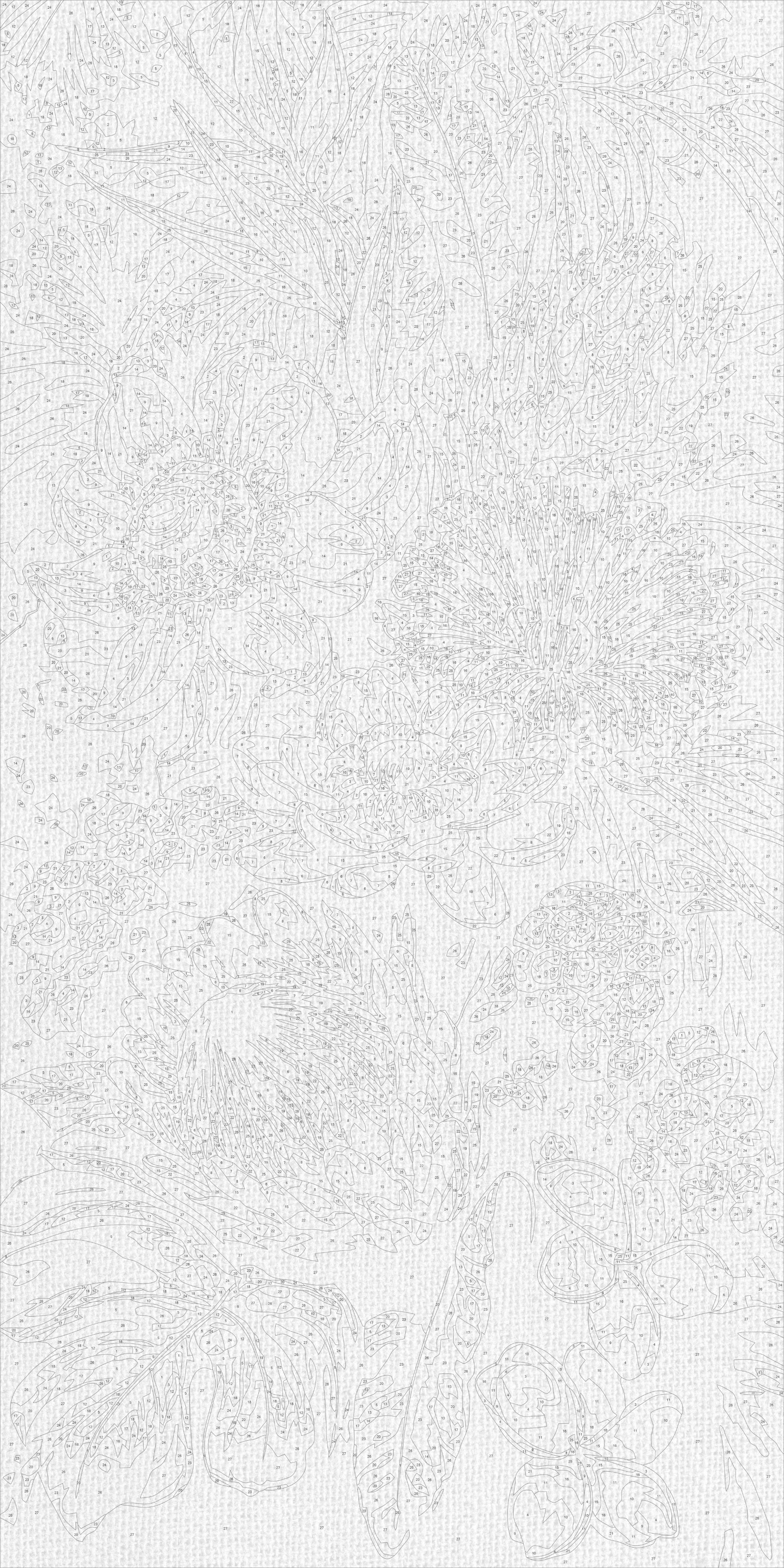 Malen nach Zahlen auf Keilrahmen 40×80 cm – Tropische Symphonie – Blumen – LW 5251