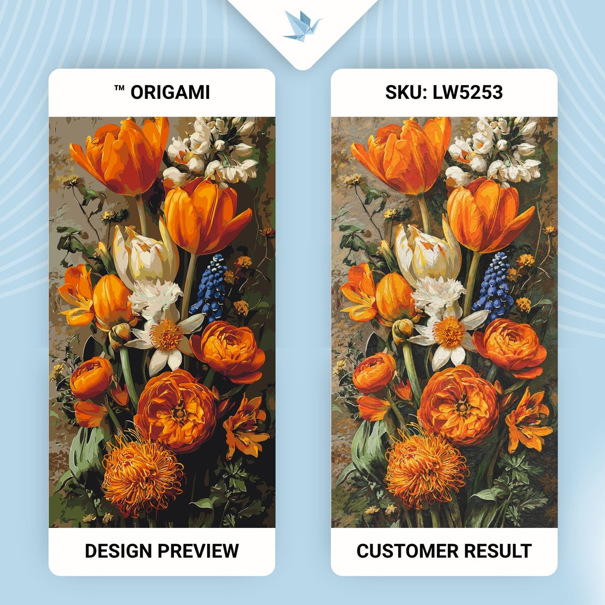 Malen nach Zahlen auf Keilrahmen 40×80 cm – Frühlingstulpen – Blumen – LW 5253