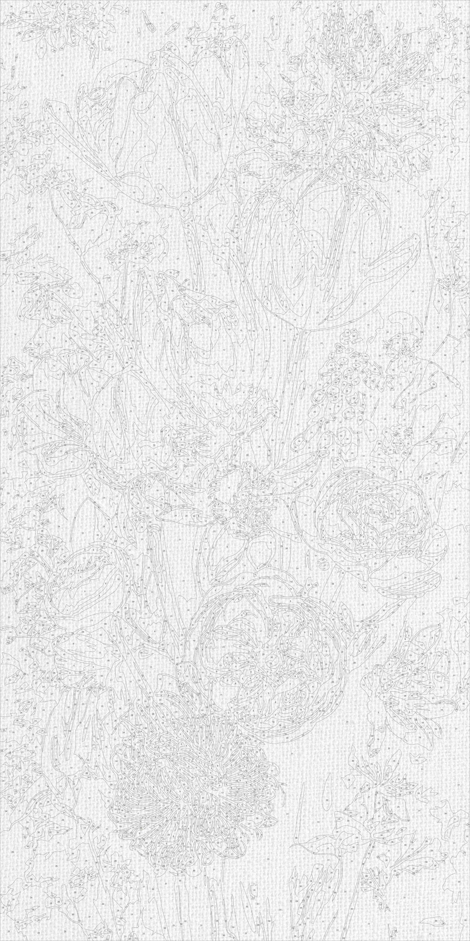 Malen nach Zahlen auf Keilrahmen 40×80 cm – Frühlingstulpen – Blumen – LW 5253