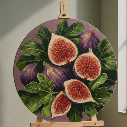 Okrúhle maľovanie podľa čísel Ø35 cm – Zátišie. Zrelé figy – OR 2053