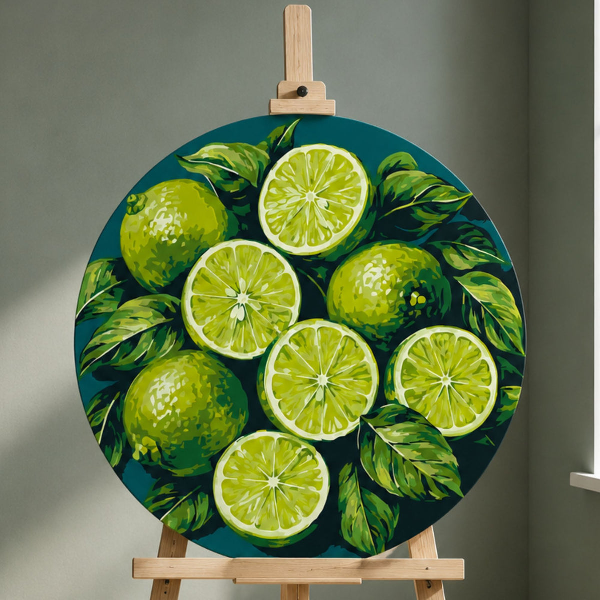 Rundes Malen nach Zahlen Ø35 cm – Saftige Limette – Stillleben – OR 2054