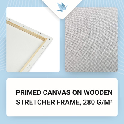 Grundierte Leinwand auf Holzkeilrahmen 20×20 cm, 280 g/m²