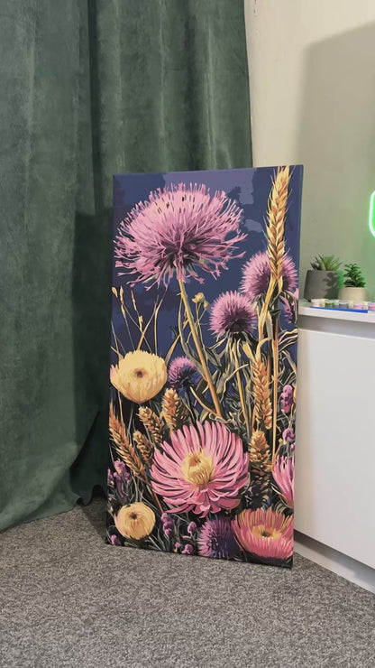 Malen nach Zahlen auf Keilrahmen 40×80 cm – Blumen LW 5164