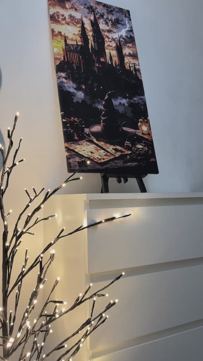 Malowanie po numerach 40x80 inny – Atmosfera magii Hogwartu LW 5172